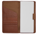 inside tan leather custom tally book